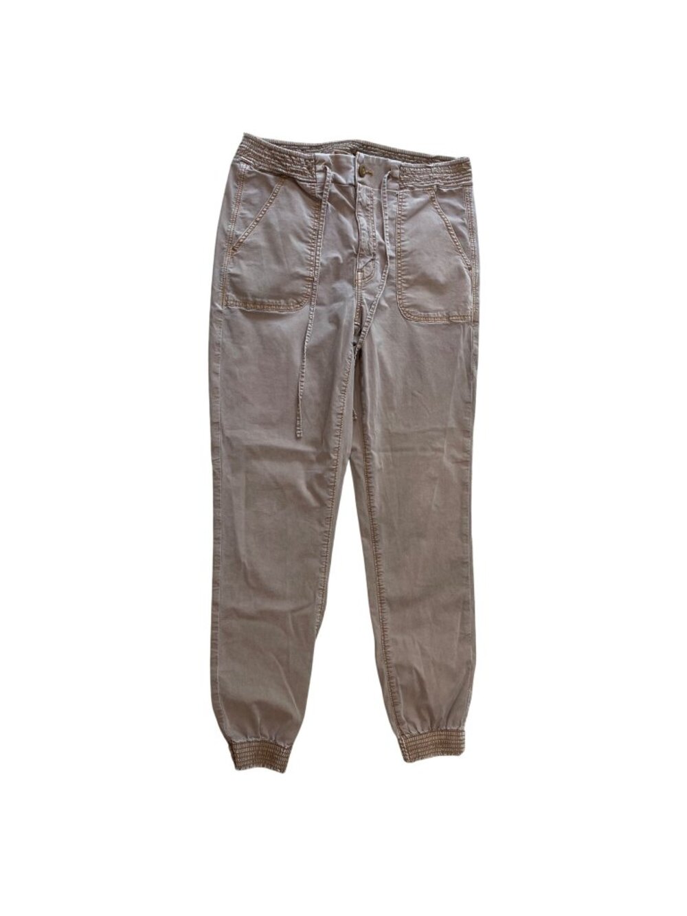 American Eagle Khaki‎ Joggers Women's Size 12 Cotton Elastic Waist Pockets